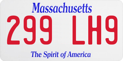 MA license plate 299LH9