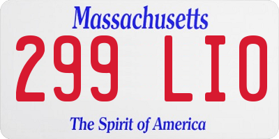 MA license plate 299LI0