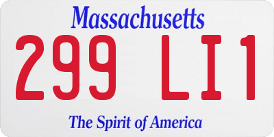 MA license plate 299LI1