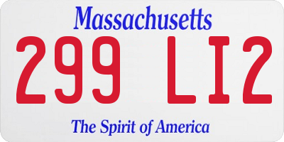 MA license plate 299LI2