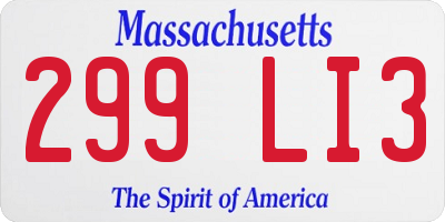 MA license plate 299LI3