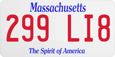MA license plate 299LI8
