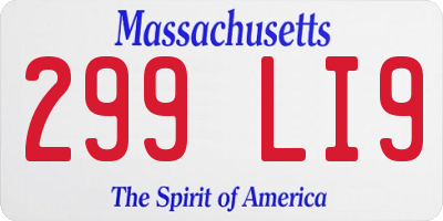 MA license plate 299LI9