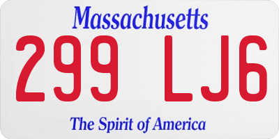 MA license plate 299LJ6