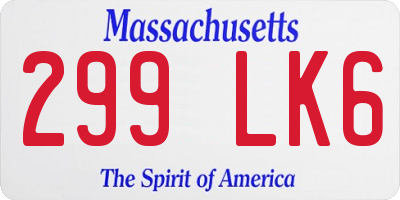 MA license plate 299LK6