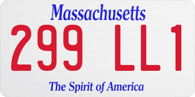 MA license plate 299LL1
