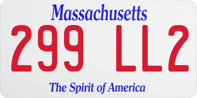 MA license plate 299LL2