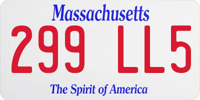 MA license plate 299LL5