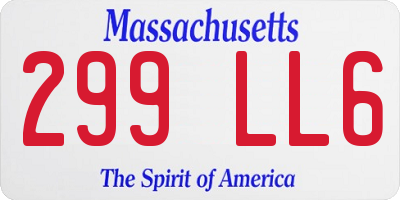 MA license plate 299LL6