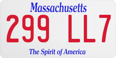 MA license plate 299LL7