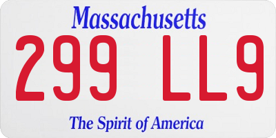 MA license plate 299LL9