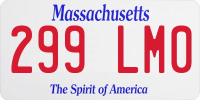 MA license plate 299LM0