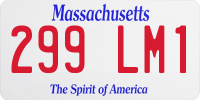 MA license plate 299LM1