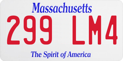 MA license plate 299LM4