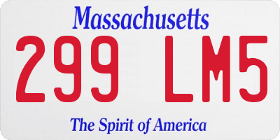 MA license plate 299LM5