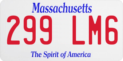 MA license plate 299LM6