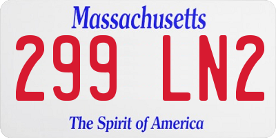MA license plate 299LN2