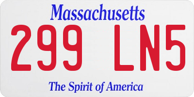 MA license plate 299LN5