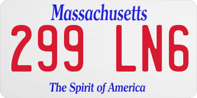 MA license plate 299LN6