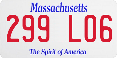 MA license plate 299LO6