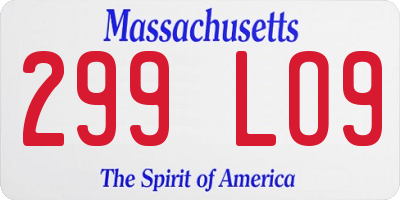 MA license plate 299LO9