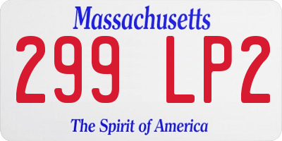 MA license plate 299LP2