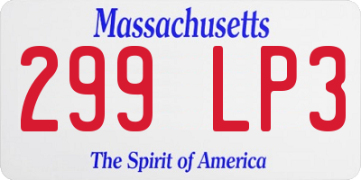 MA license plate 299LP3
