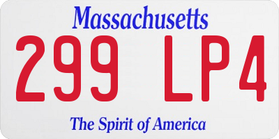 MA license plate 299LP4