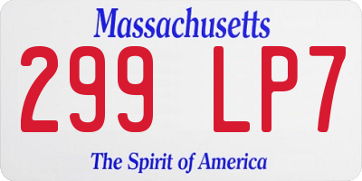 MA license plate 299LP7