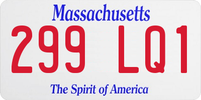 MA license plate 299LQ1