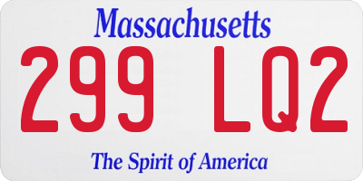 MA license plate 299LQ2