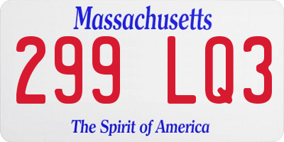 MA license plate 299LQ3