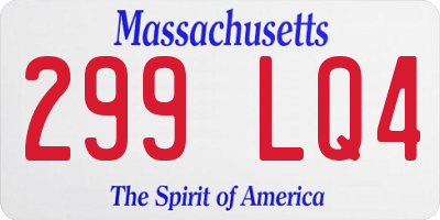 MA license plate 299LQ4
