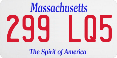 MA license plate 299LQ5