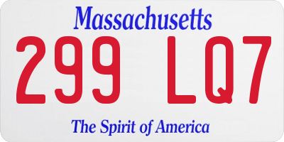 MA license plate 299LQ7