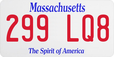 MA license plate 299LQ8