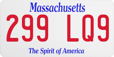 MA license plate 299LQ9