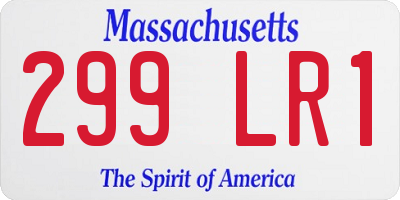 MA license plate 299LR1