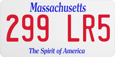 MA license plate 299LR5