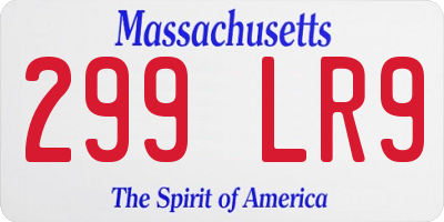MA license plate 299LR9