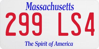 MA license plate 299LS4