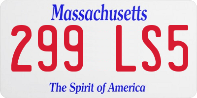 MA license plate 299LS5