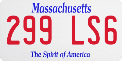 MA license plate 299LS6