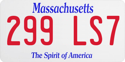 MA license plate 299LS7