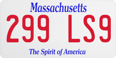 MA license plate 299LS9