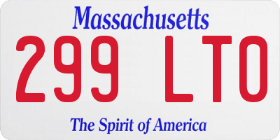 MA license plate 299LT0