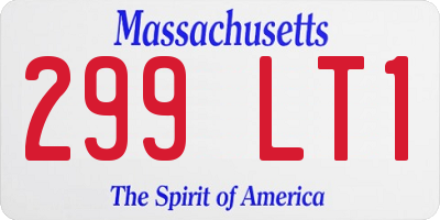 MA license plate 299LT1