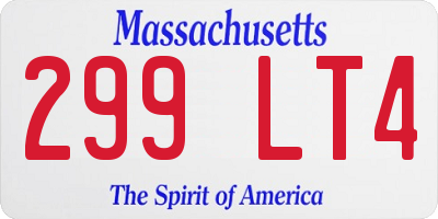 MA license plate 299LT4