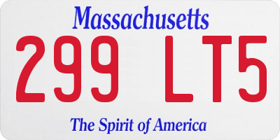 MA license plate 299LT5