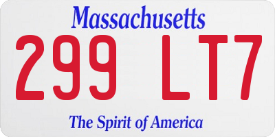 MA license plate 299LT7